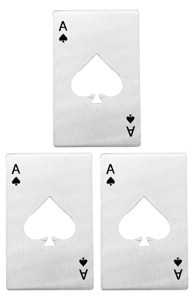 2/3 Stück Pokerkarten-Flaschenöffner, robuster Edelstahl-Spaten, manuelles Bierflaschen- und Dosenöffner-Werkzeug, Küchenhelfer, Geschenk für ...