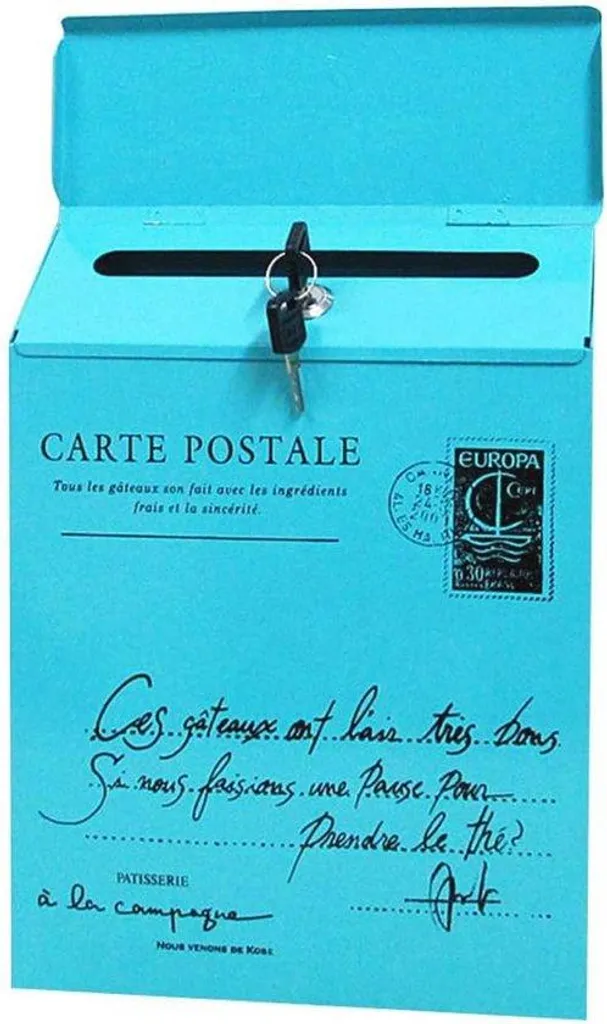 Boîte aux lettres en fer ancien avec serrure sécurisée style vintage