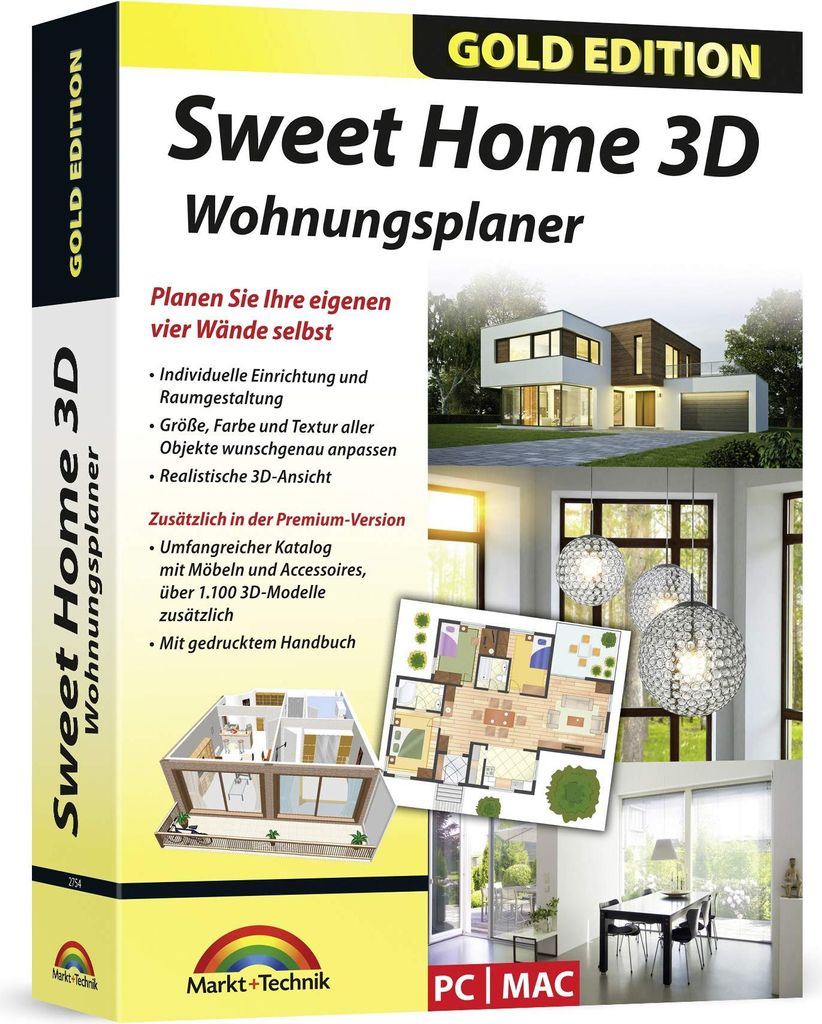 Sweet Home 3D Wohnungsplaner - mit zusätzlichen 1.100 3D Produktbild 