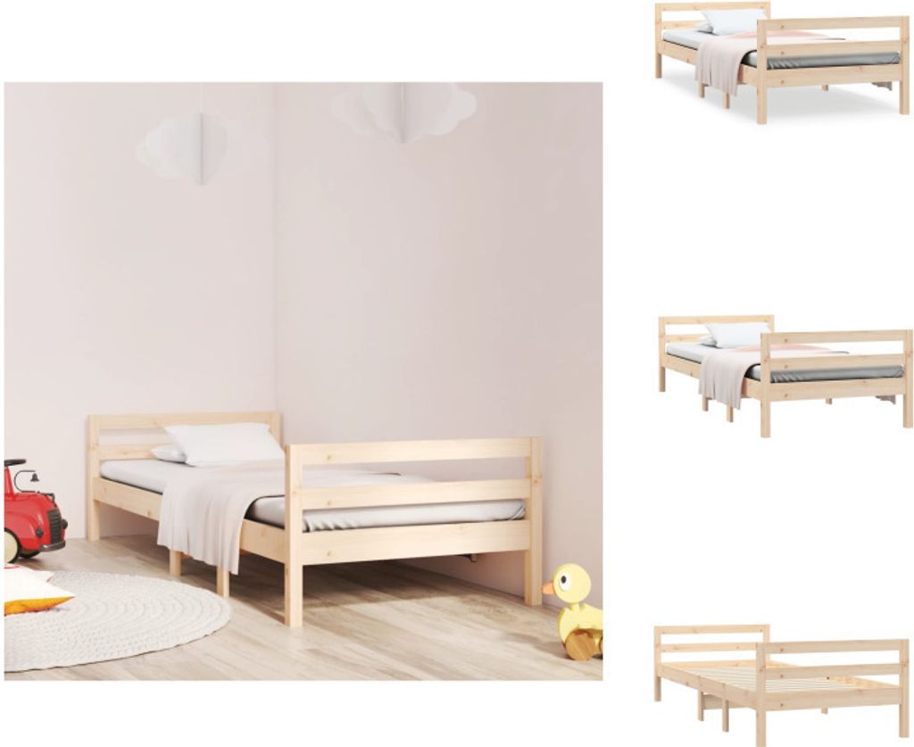 vidaXL Massivholzbett 90x200 cm Kiefer - Betten & Bettgestelle