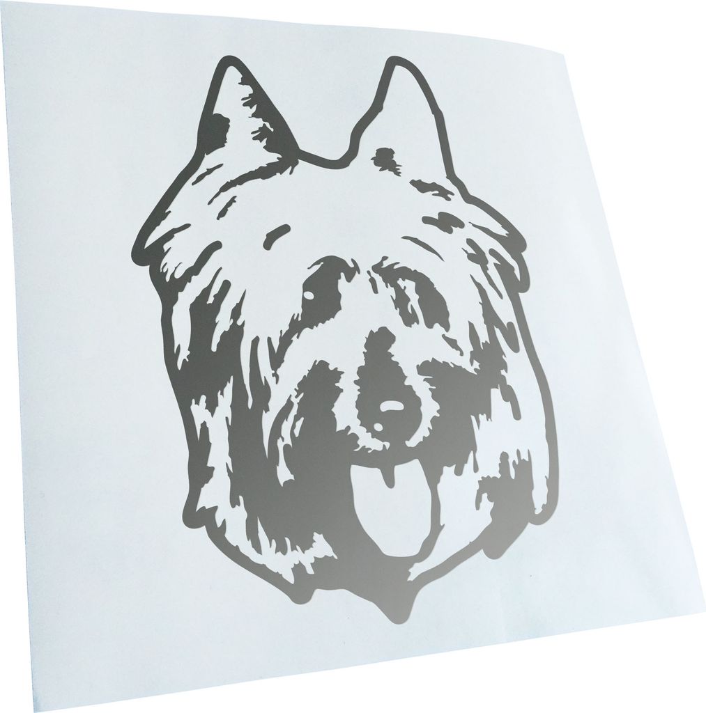 Kiwistar - Autoaufkleber - Silky Terrier Hund - Goldchrom - 14x10cm - Aufkleber für Auto, Laptop, Fahrrad, LKW, Motorrad mehrfarbig JDM Decal Racing