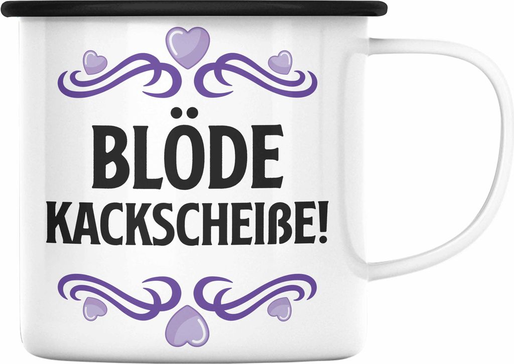 Trendation - Blöde Ka**Sch** Ich Hasse Jeden Emaille Tasse Becher Emaille Emaille Tasse Katzen Lustig Spruch Geschenk Frauen Männer Morgenmuffel ...