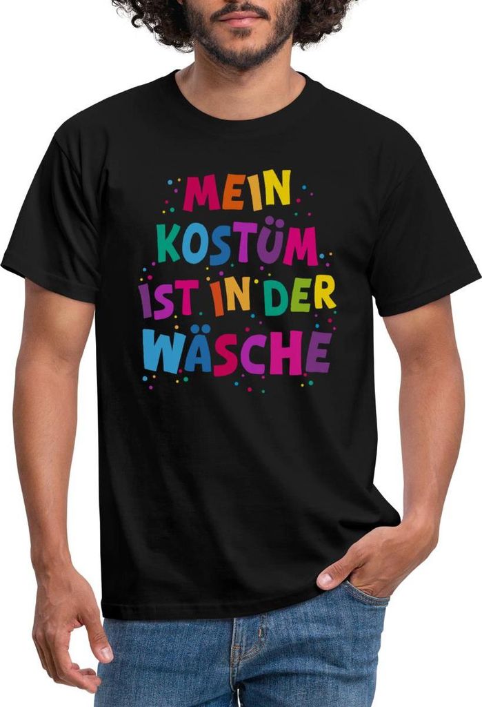 Spreadshirt Mein Kostüm Ist In Der Wäsche Fasching Karneval Männer T-Shirt, S, Schwarz