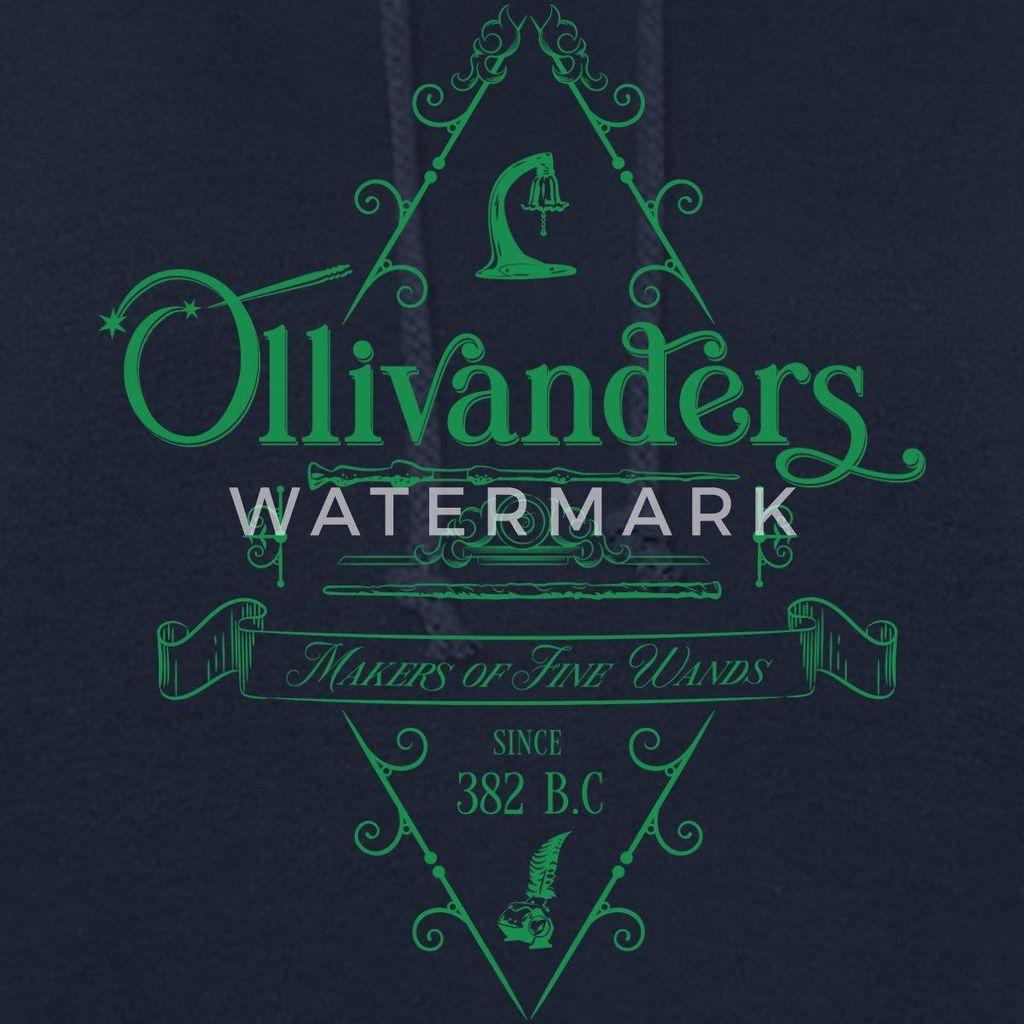 Spreadshirt Harry Potter Ollivanders Geschäft Grünes Logo Damen Hoodie, L, Navy