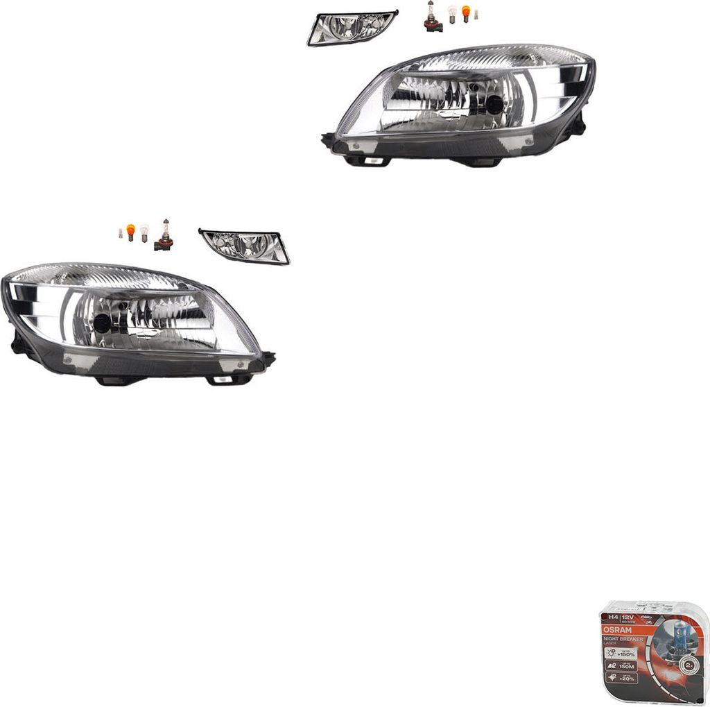 Johns, Scheinwerfer + Osram Night Breaker Laser kompatibel zu Skoda Fabia 54 5J0941701B 5J0941699B 5J0941702B 5J0941700B 5J1941017C 5J1941015C 5J19410