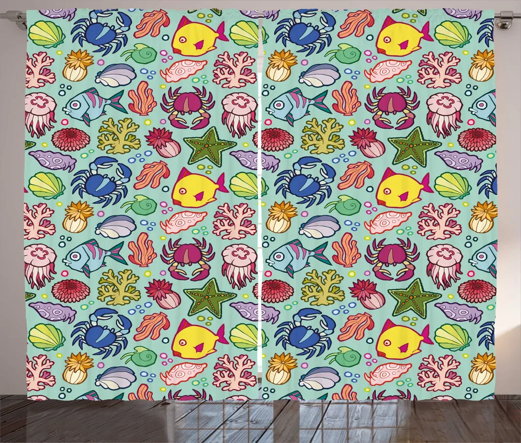 Rideau Anti-Regard Design Marin pour Fenêtre de Salon Large 280x225 cm