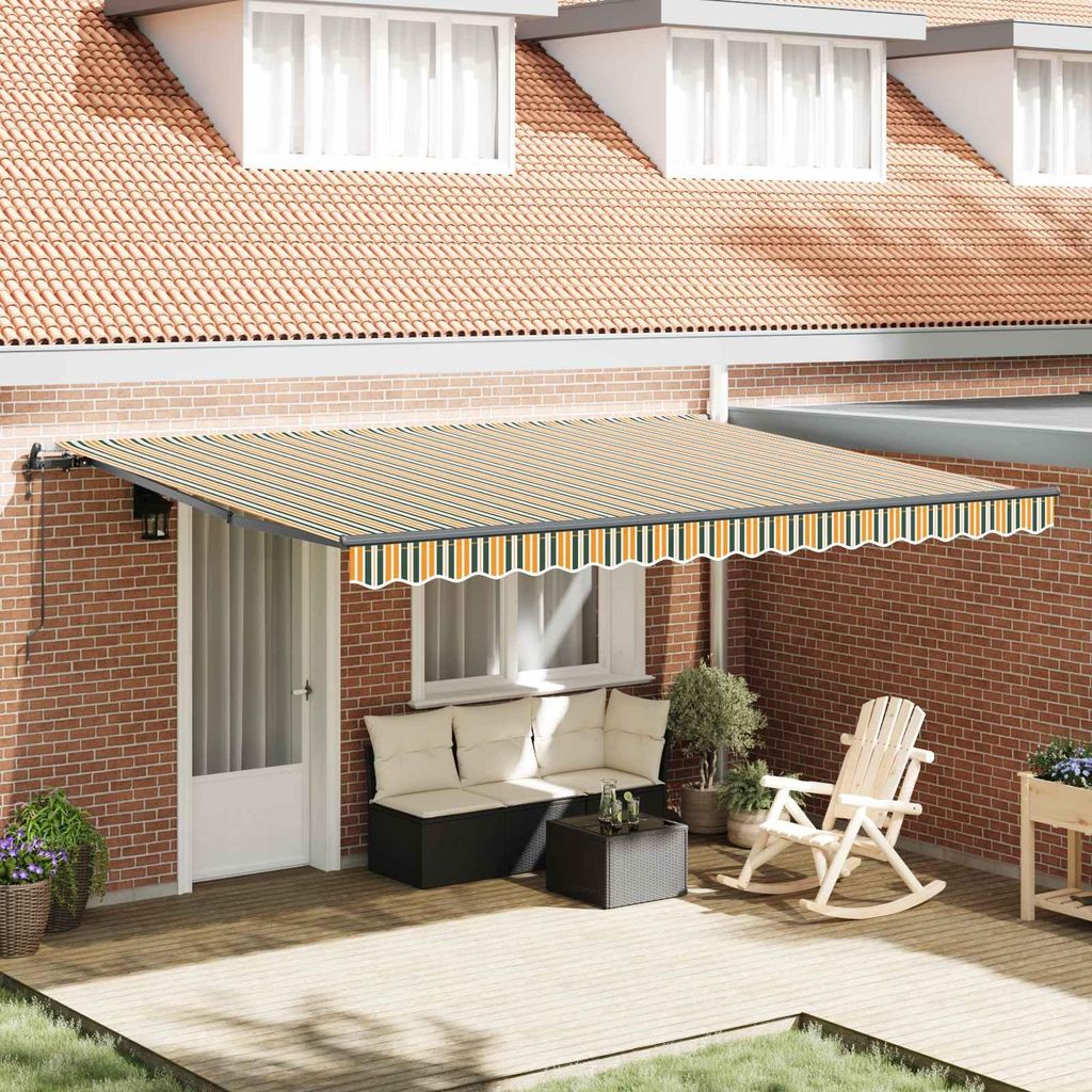 Maison Exclusive - Einziehbare Markise Grün und Gelb 450 x 350 cm
