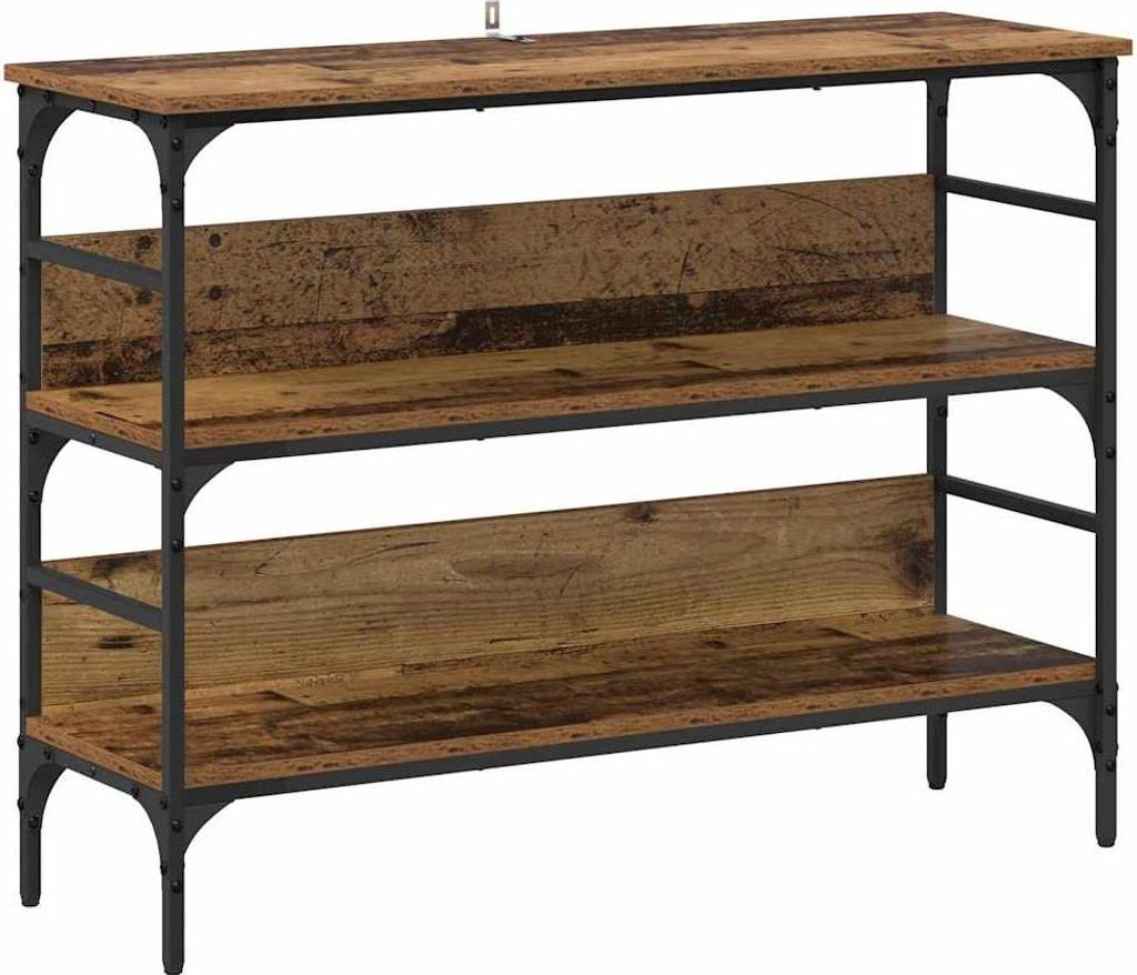 Konsolentisch mit Regal Altholz 100 x 32 x 75 cm Holzwerkstoff