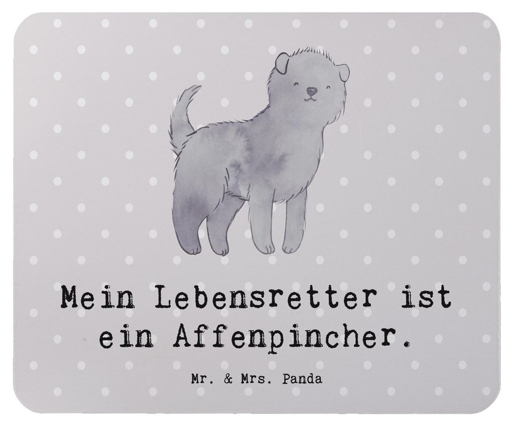 Mr. & Mrs. Panda Mousepad Affenpincher Lebensretter - Grau Pastell - Geschenk, Mouse Pad, pc, mauspad laptop, computer