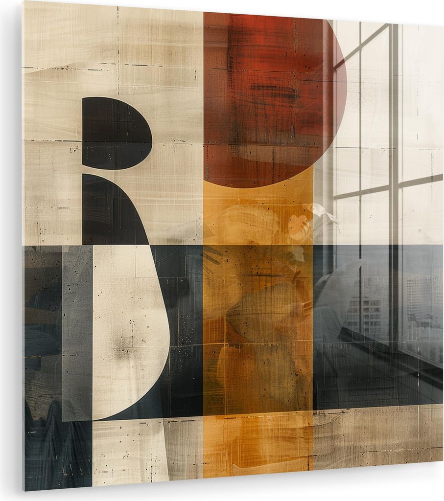 MuchoWow Glasbilder - Bilder auf Wandbild - Foto auf Glas Abstrakt - Kunst - Formen - Modern 30x30 cm Wanddekoration aus Glas - Acrylglasbild - Acr...