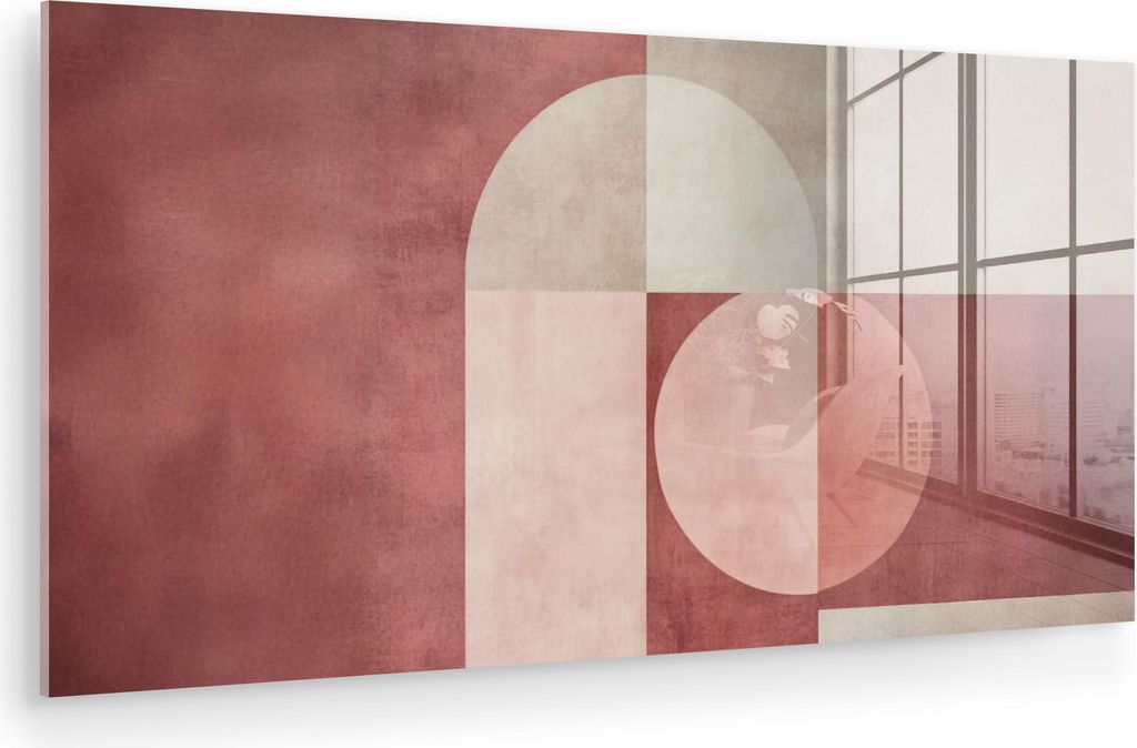 MuchoWow Glasbilder - Bilder auf Wandbild - Foto auf Glas Figuren - Abstrakt - Rosa 80x40 cm Wanddekoration aus Glas - Acrylglasbild - Acrylbilder ...