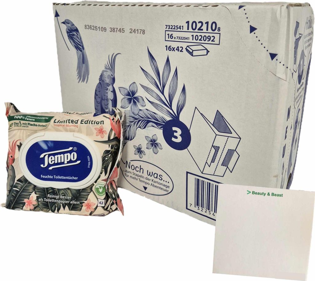 Tempo feuchte Toilettentücher Tropische Frische (16x42 St) VPE + usy Block