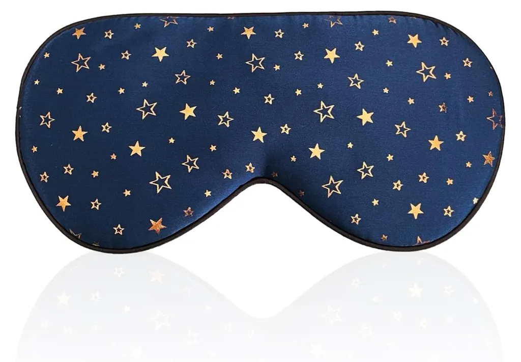 Masque pour les yeux en soie naturelle bleue pour un sommeil profond