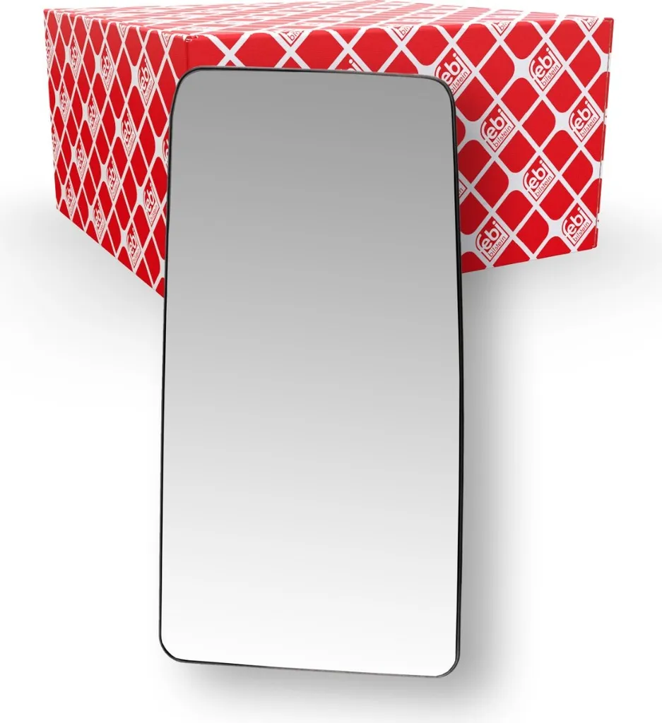 Verre de rétroviseur febi Plus dégivrant avec plaque de montage clips