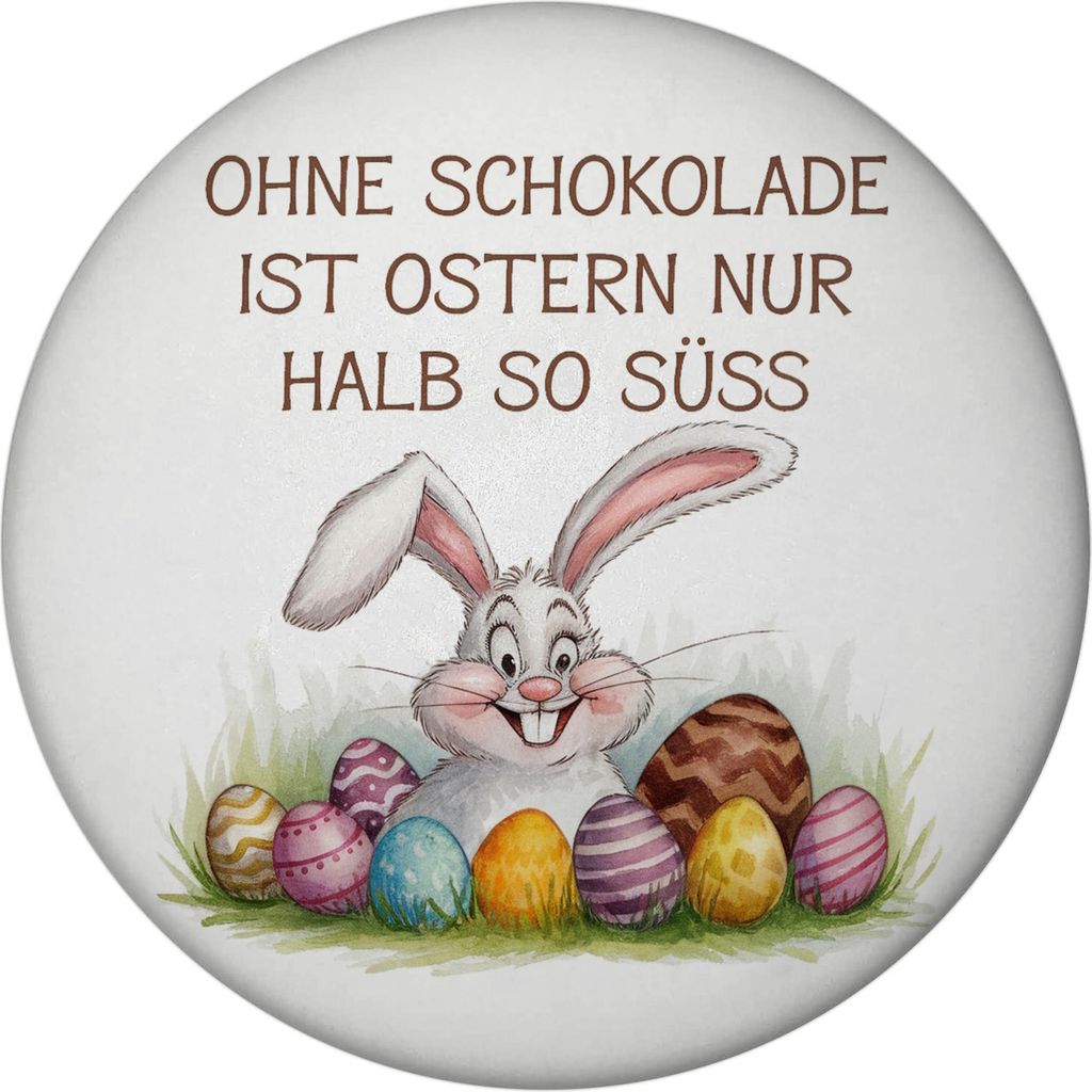 Fröhlicher Hase mit Ostereiern Magnet mit Flaschenöffner - Ostern ohne