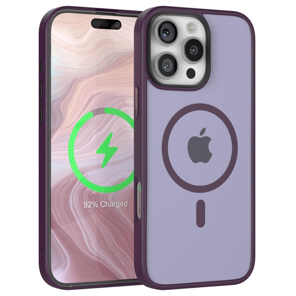 EAZY CASE - Outdoor Case mit MagSafe Funktion kompatibel mit Apple iPhone 16 Pro Max, induktives Laden, stoßfest, Silikonhülle mit Kameraschutz i...