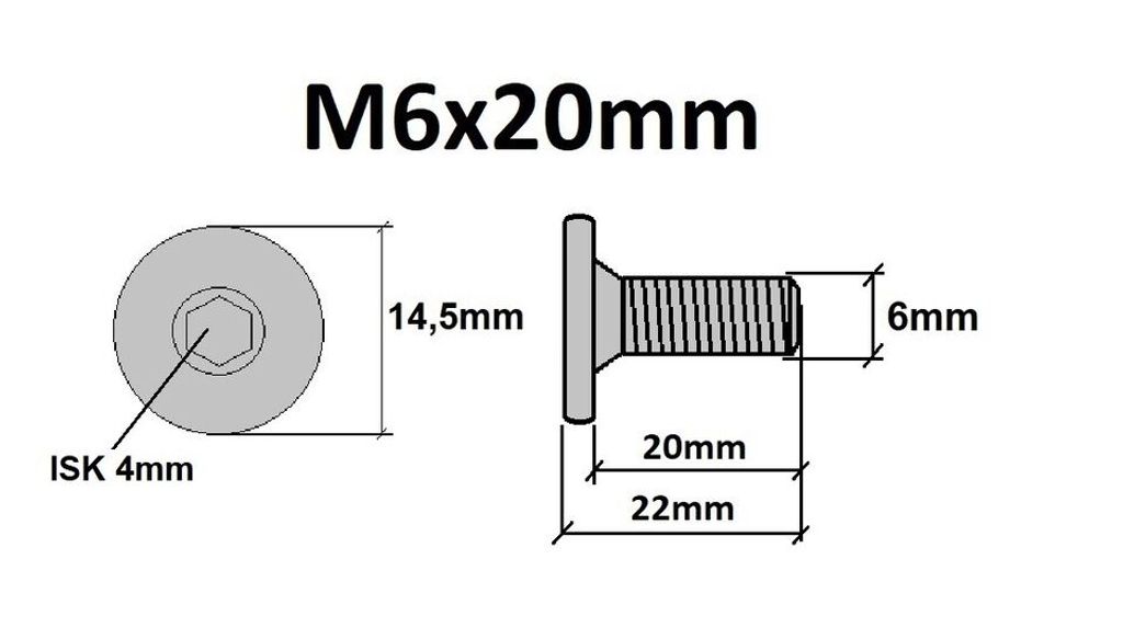 Flachkopfschrauben M6 Möbelschrauben Möbelverbinder 20mm Produktbild 2