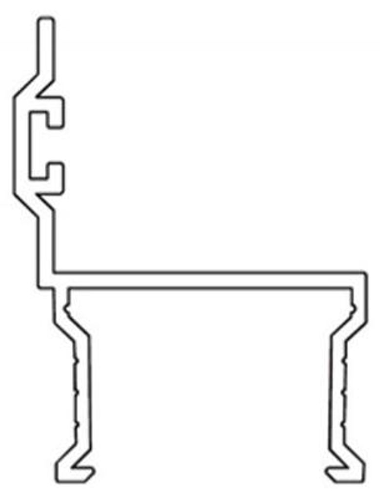 Profil WC 01L Aluminium Anoda Türprofil für 18 mm Platten, 3 Meter
