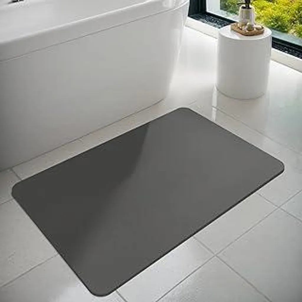 Tappetino Bagno Dolic Antiscivolo Grigio 43x80 cm | Gomma Super Assorbente