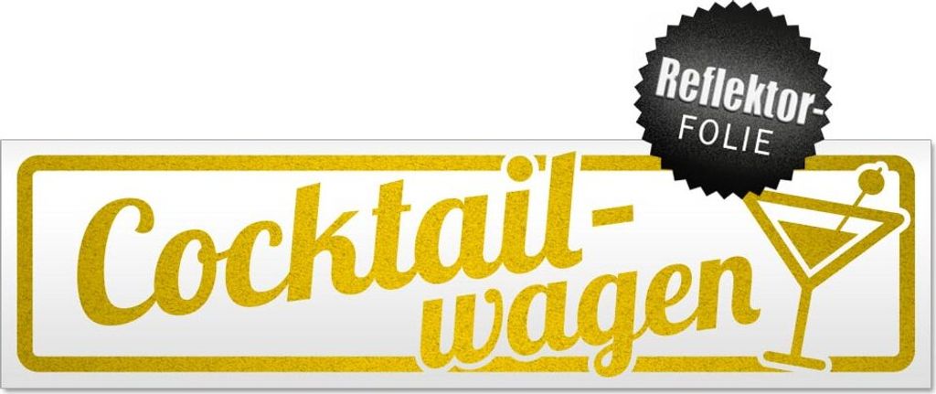 Cocktailwagen mit Glas Magnetschild Schild magnetisch