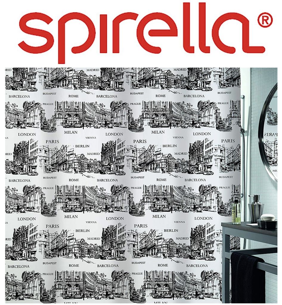 Spirella Duschvorhang Städte, vers. Designs Farbe: Places black