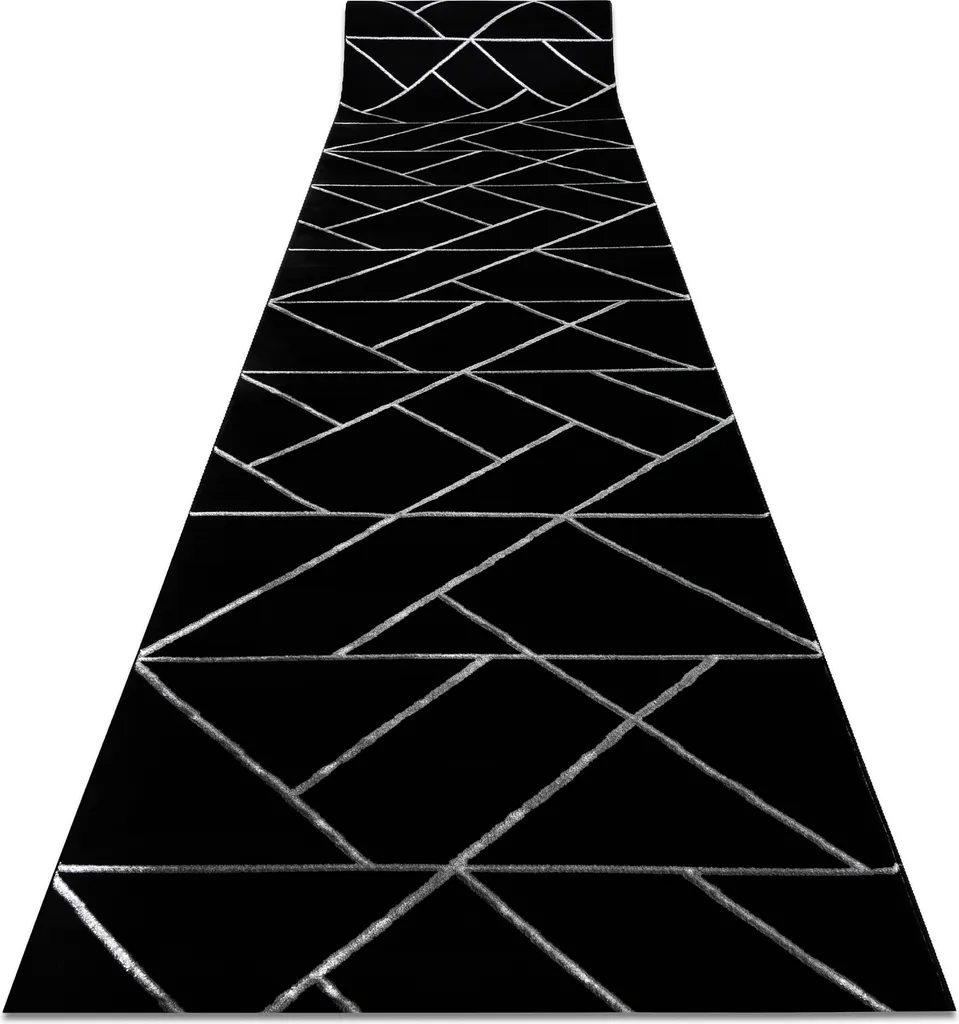 Chemin de table géométrique chic noir/argenté 70x150 cm style glamour