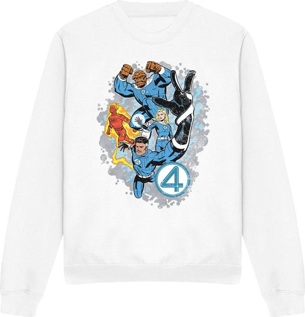 Fantastic Four - "The First Family Together" Sweatshirt für Herren/Damen Uni TV20843 (L) (Weiß)