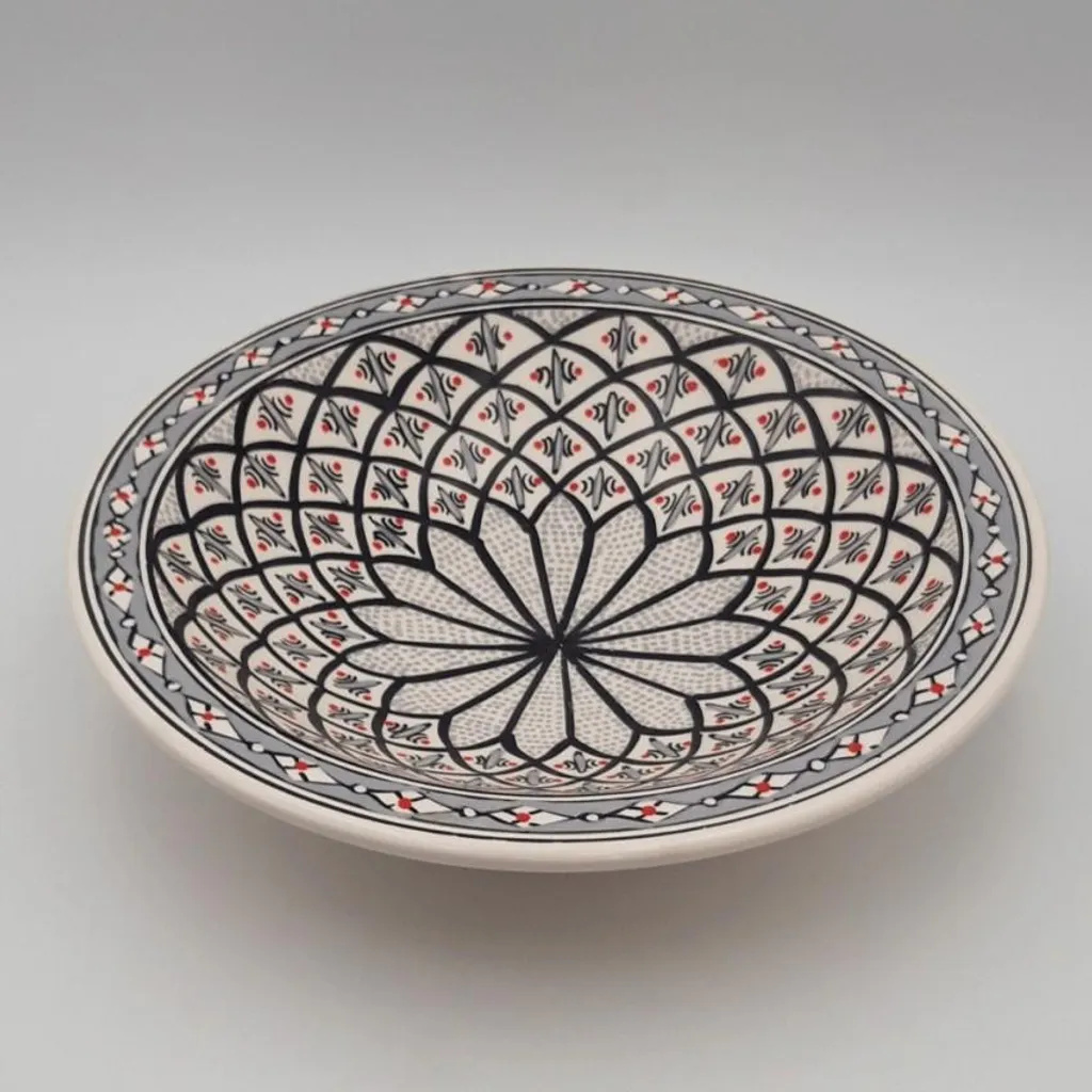 Plat Tebsi Bakir Gris 33cm | Piatto Tunisino in Rame Artigianale