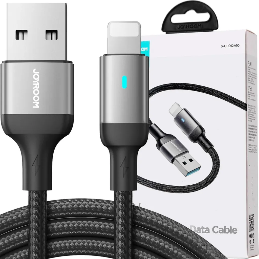 Joyroom A10 USB a Lightning 2.4A: Cavo Nylon per iPhone 1.2M Nero