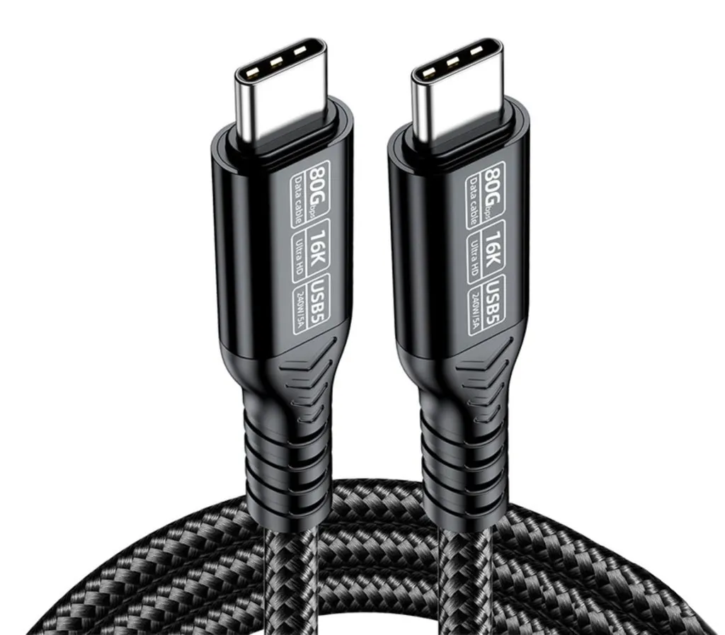 Câble USB-C USB5 INF Transfert 80Gbps Recharge 240W Vidéo 16K Noir 3m