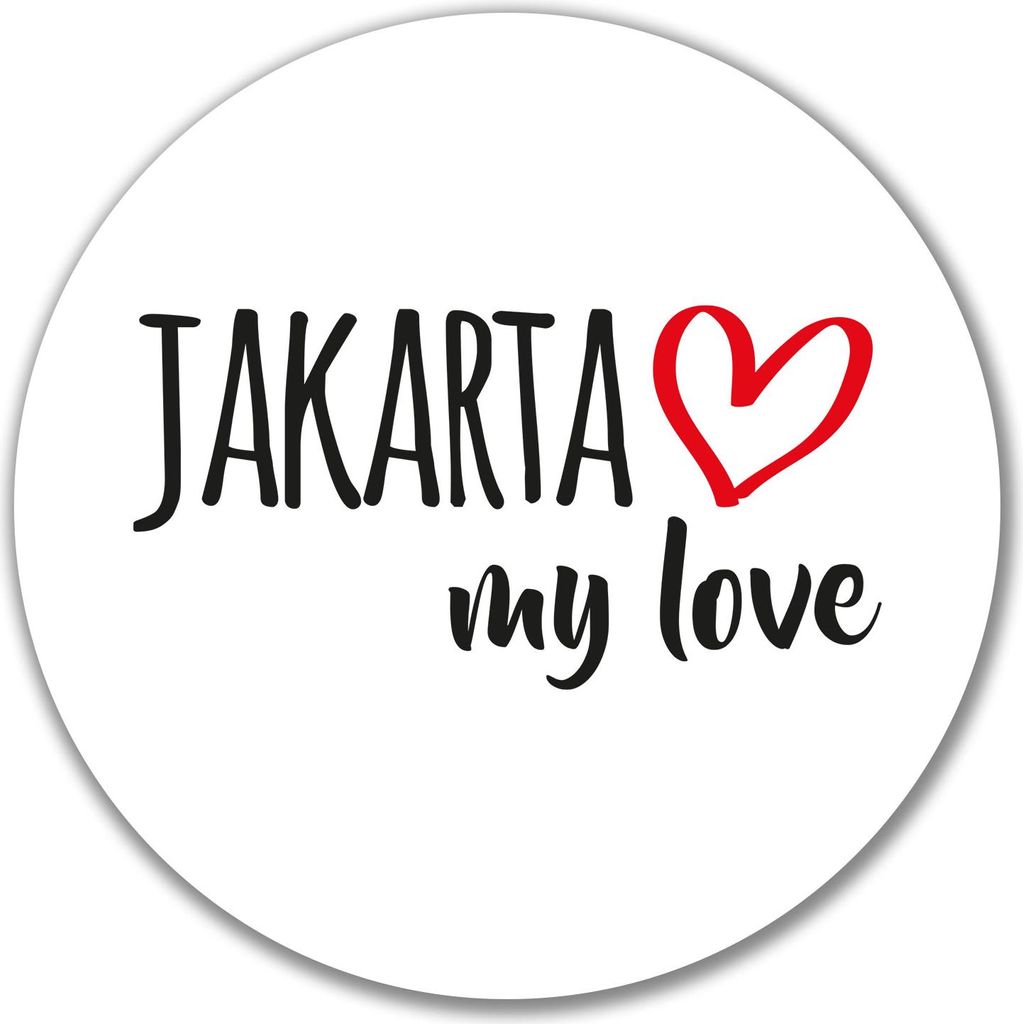 Huuraa Aufkleber Jakarta my love 10cm rund Sticker Geschenkidee