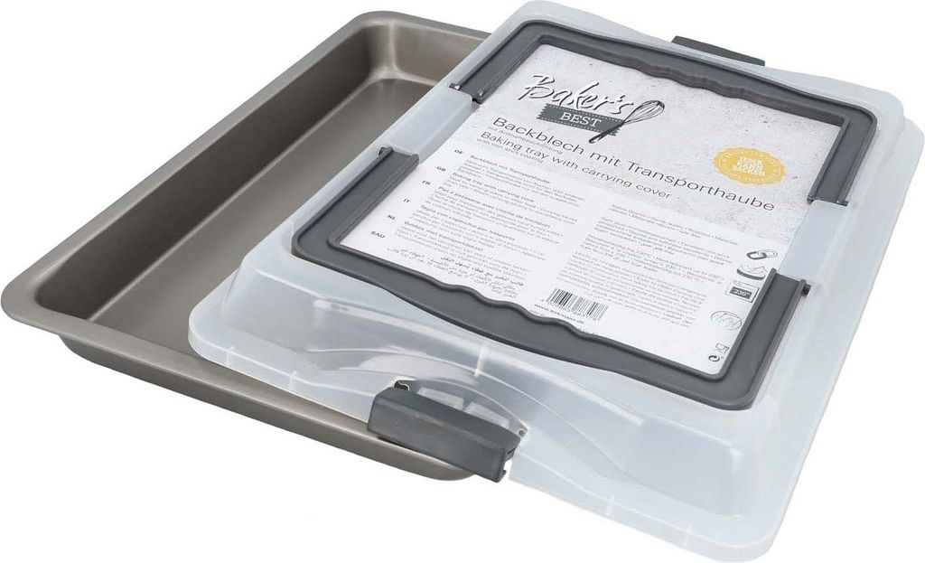 Pečicí plech - šedý - 42 x 28,5 cm - uhlíková ocel - plast Obrázek produktu 