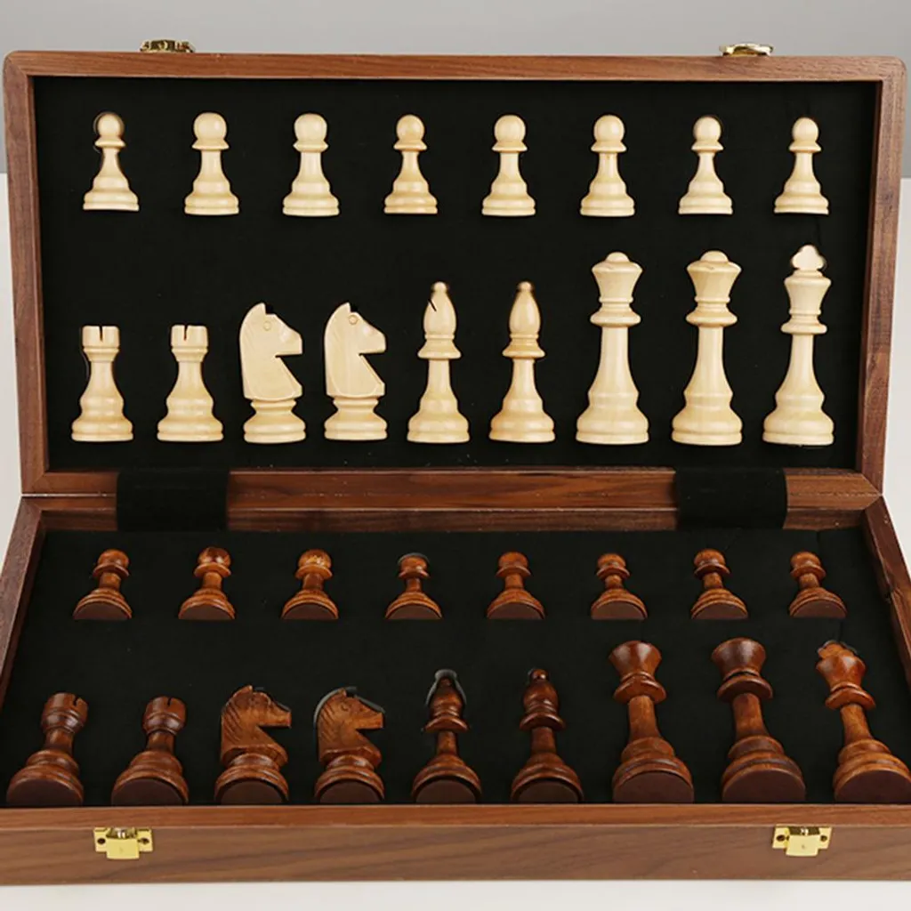 Jeu d'échecs pliable en bois massif - Format portable compact 24cm - 4