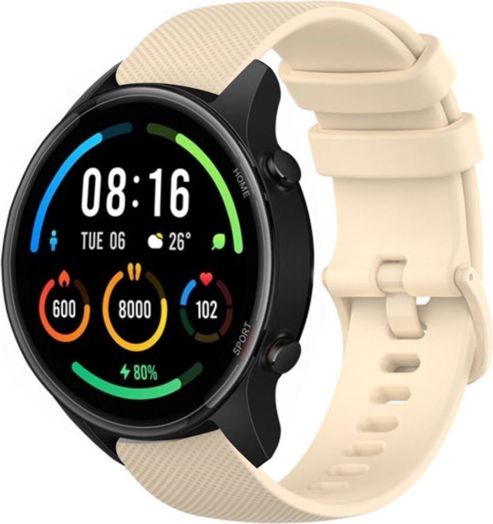 Strap-it Xiaomi Mi Watch Luxus-Silikonarmband (Beige)
