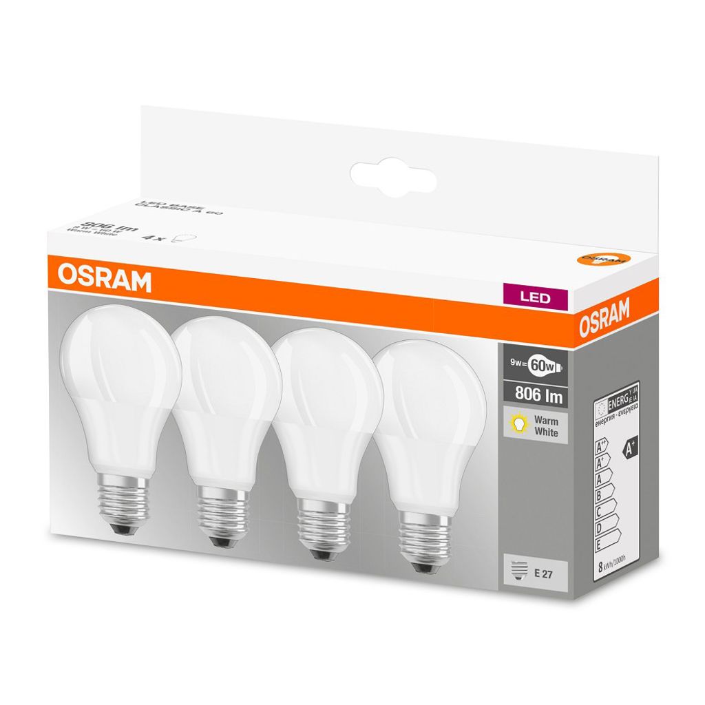 OSRAM LED BASE CLASSIC A 75 FS K Warmweiß SMD Matt E27 Glühlampe 4er Pack 