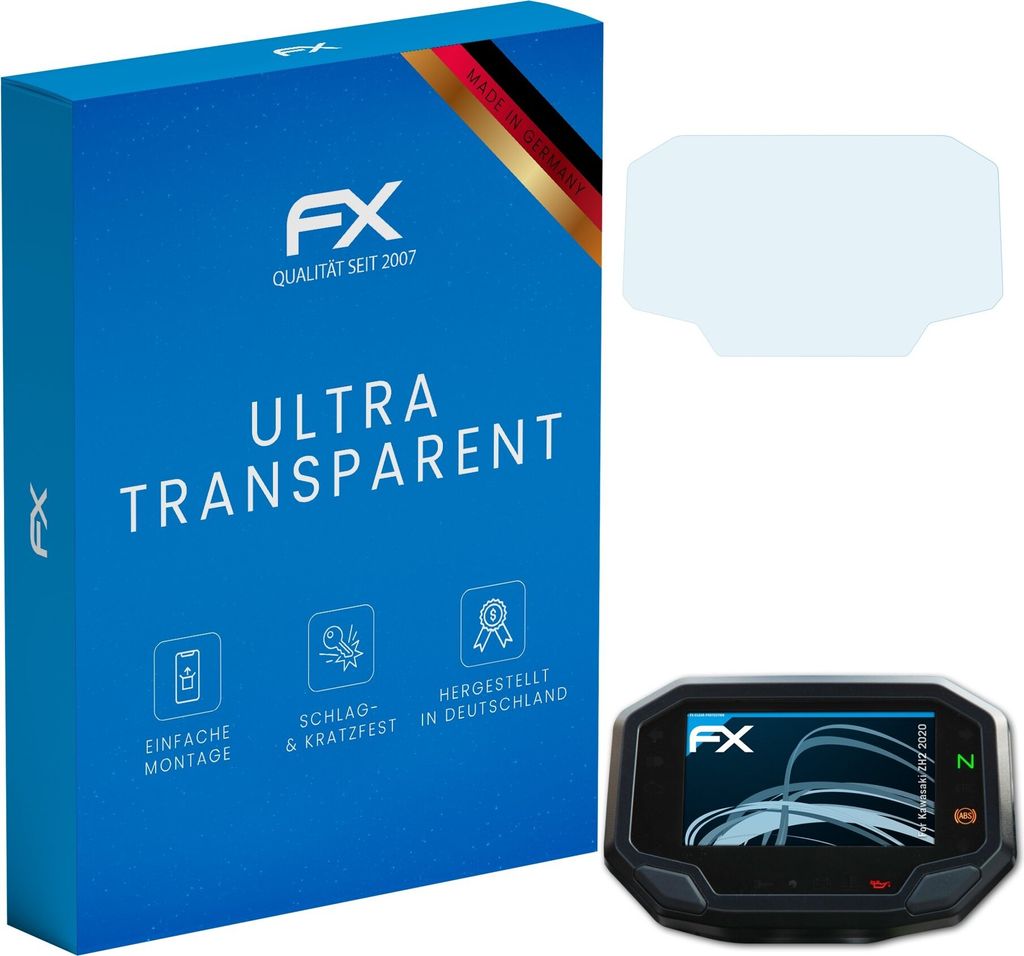 atFoliX FX-Clear 3x Schutzfolie kompatibel mit Kawasaki ZH2 (2020) Displayschutzfolie