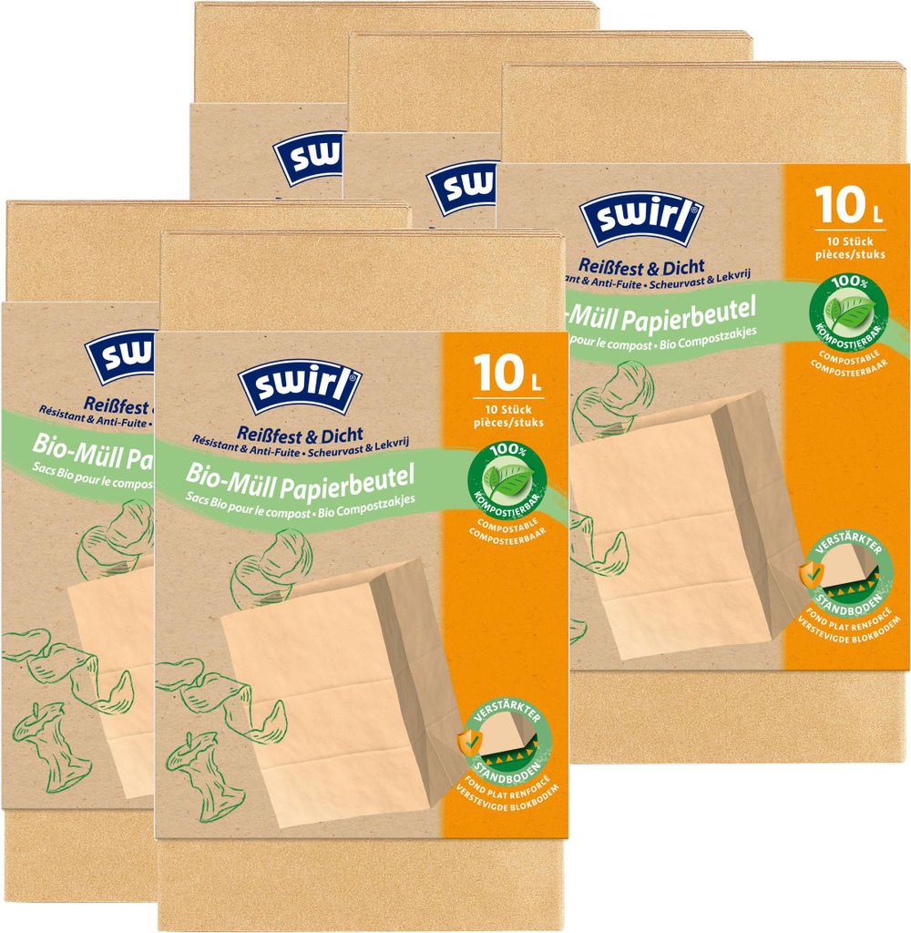 Swirl -Müll-Papier-Beutel 10L 10 Stück (5er Pack)