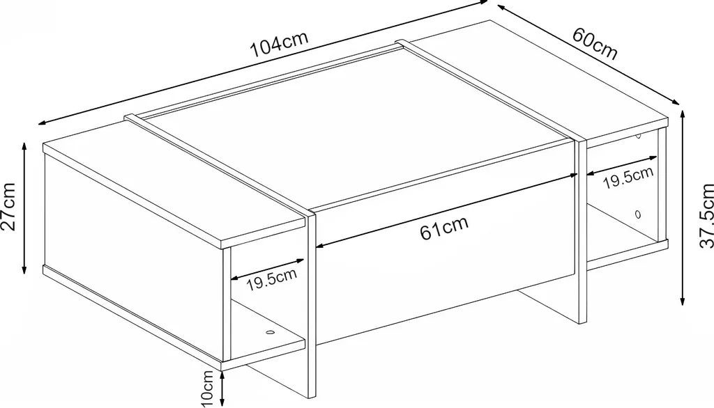 Table basse Tavak 104 cm blanc et or : fini le désordre dans le salon - 5