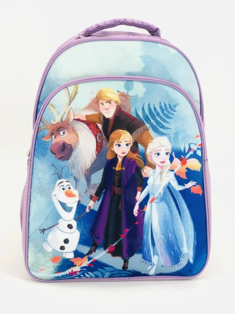 Grand sac à dos d'école La Reine des Neiges pour fille coloris violet