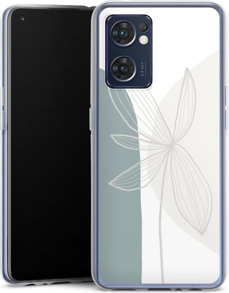 DeinDesign Handyhülle für Oppo Find X5 Lite Silikon Hülle Case Smartphone Schutzhülle Blume Boho Pastell