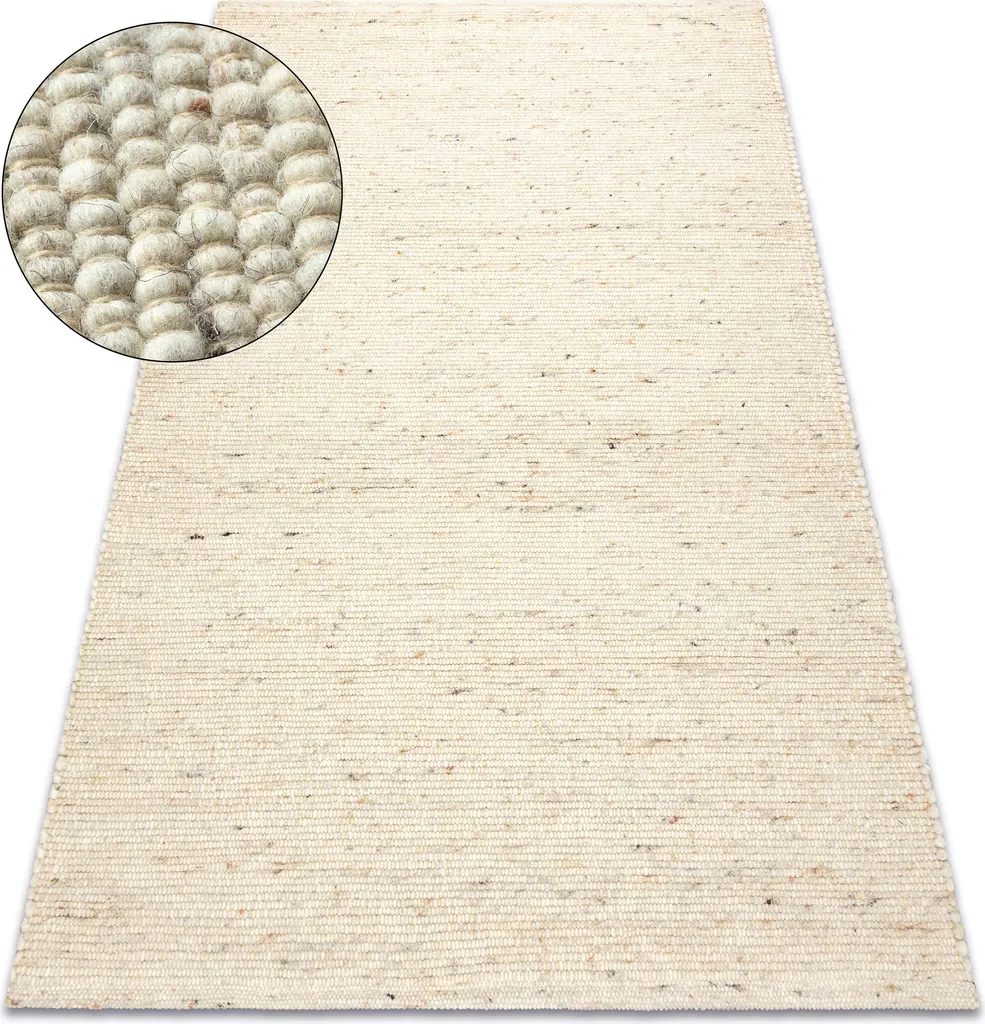 Tapis beige NEPAL 2100 en laine double face naturel - 60x100 cm