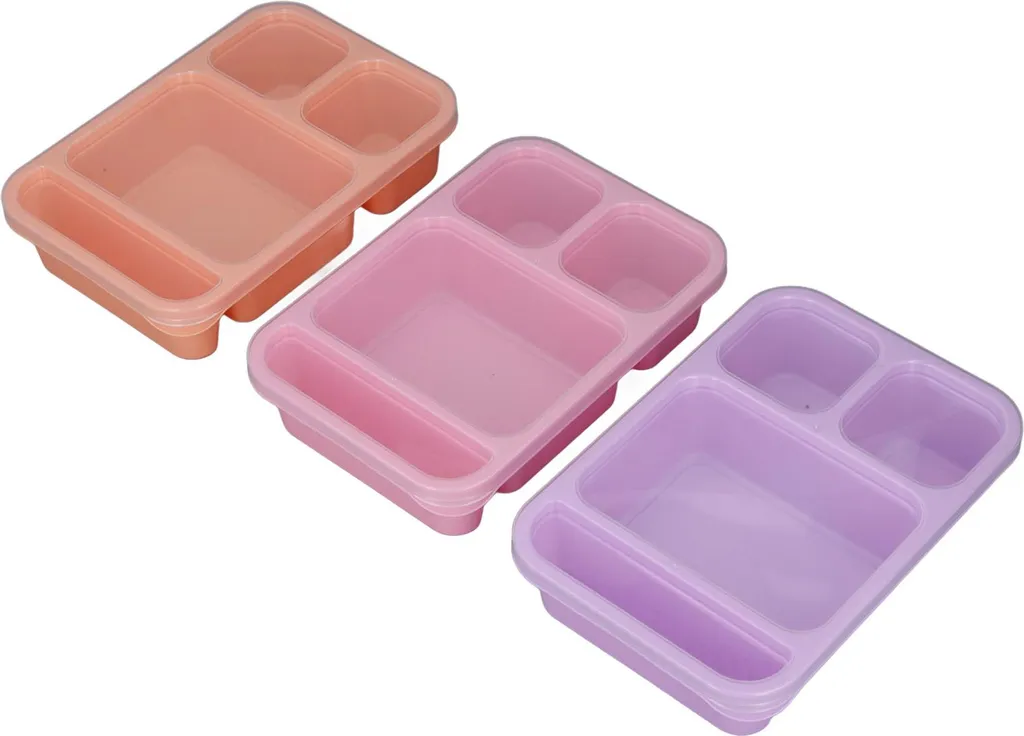 Scatola Snak Bento da Viaggio - 4 Scomparti con Porta Salsa
