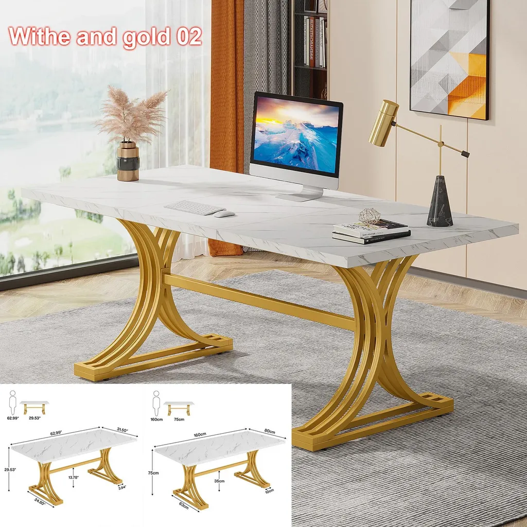 Bureau Informatique pour Télétravail à Deux - 180 cm Profondeur 76 cm