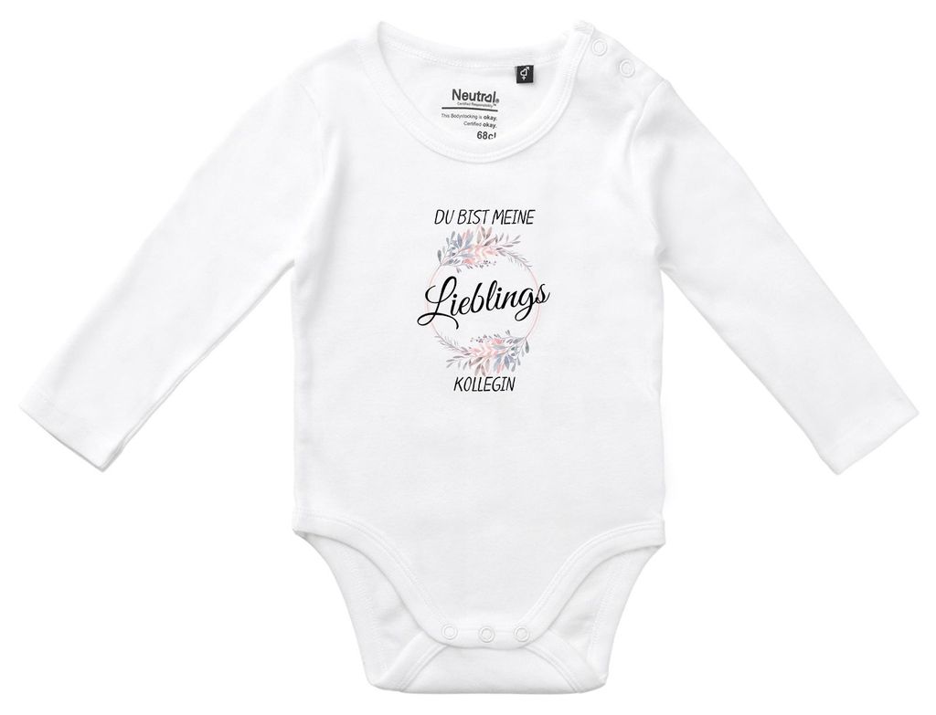 Huuraa Baby Body Du Bist Lieblings Kollegin 68 White Baumwolle Fairtrade Langarmbody Geschenkidee