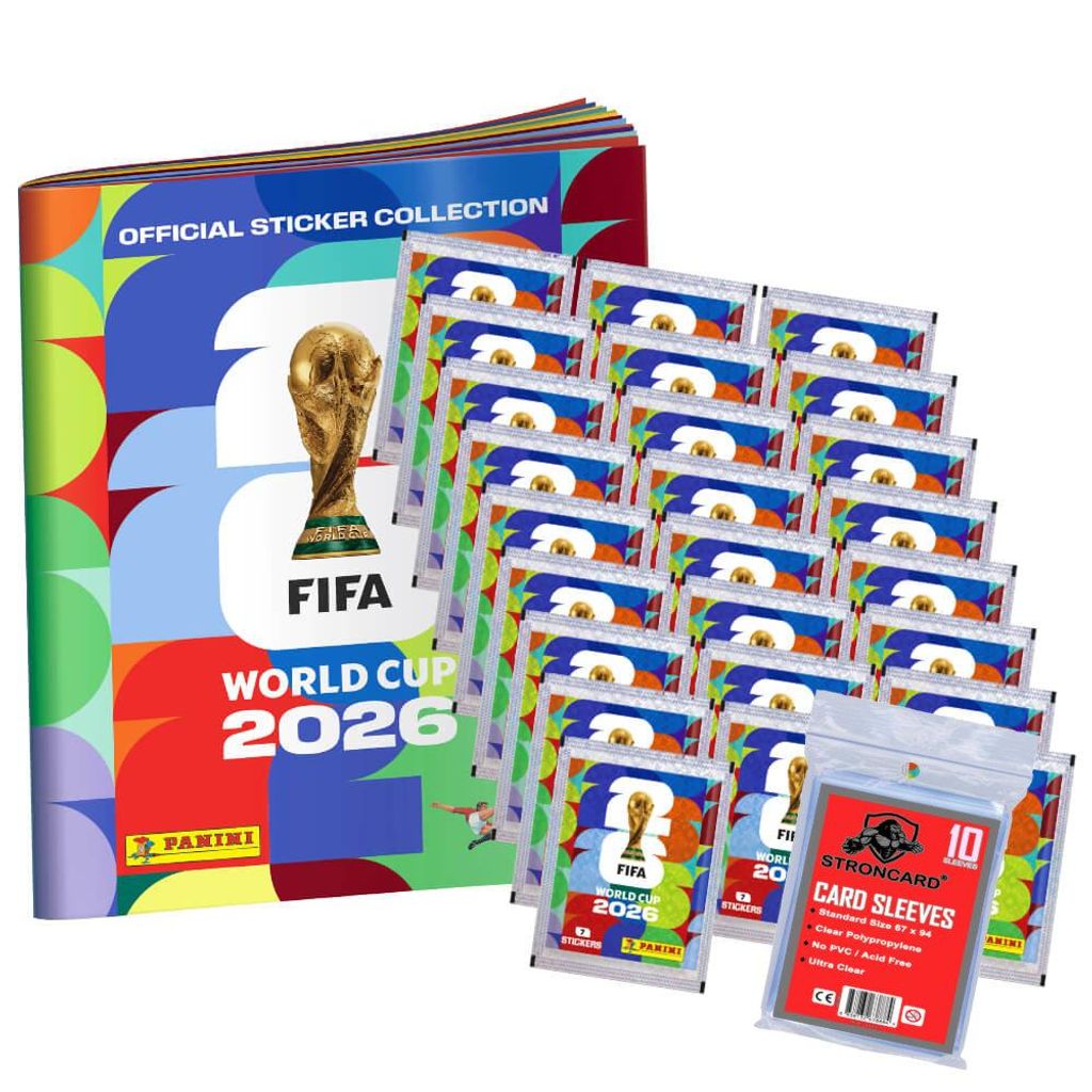Fifa World Cup 2026 Sticker - WM Sammelsticker - 1 Album + 25 Tüten + 10 STRONCARD Sleeves