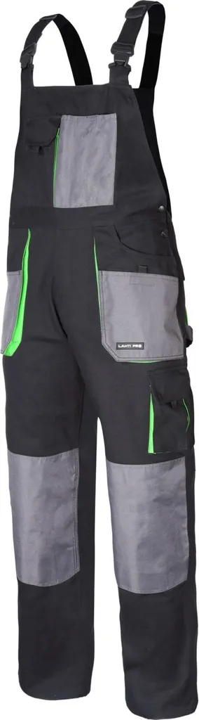 Salopette de travail anti-irritation 100% coton Lahti Pro S 48 noir vert