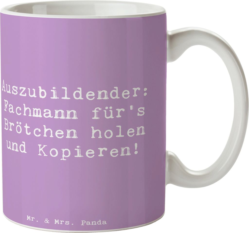 Mr. & Mrs. Panda Tasse Spruch Auszubildender Profi - Lavendeltraum - Geschenk, Kaffeetasse, schöne, Berufsleben, Keramiktasse, Kaffeebecher, Beruf...
