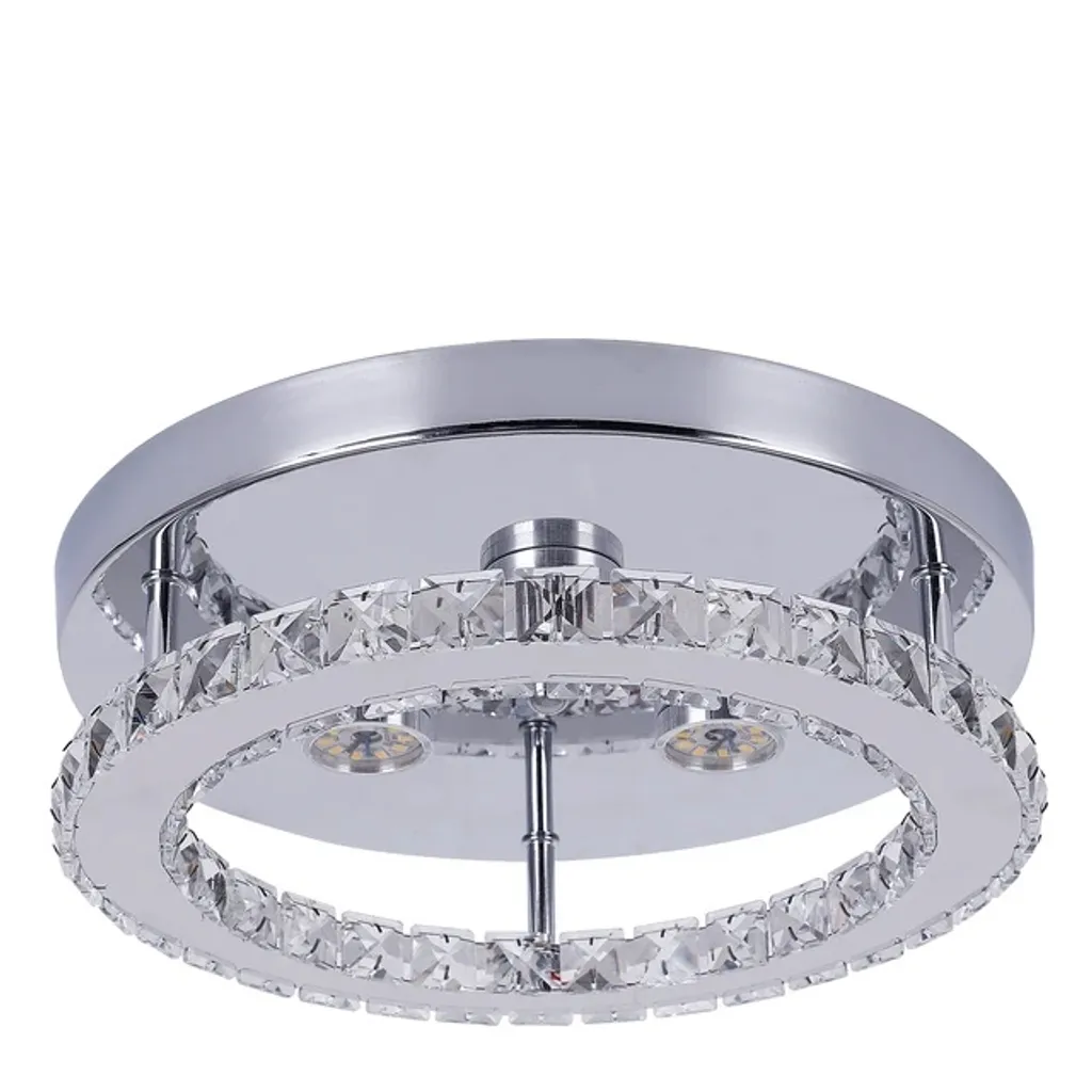 Plafonnier cristal LED pour salon chic D30 blanc chaud et intelligent