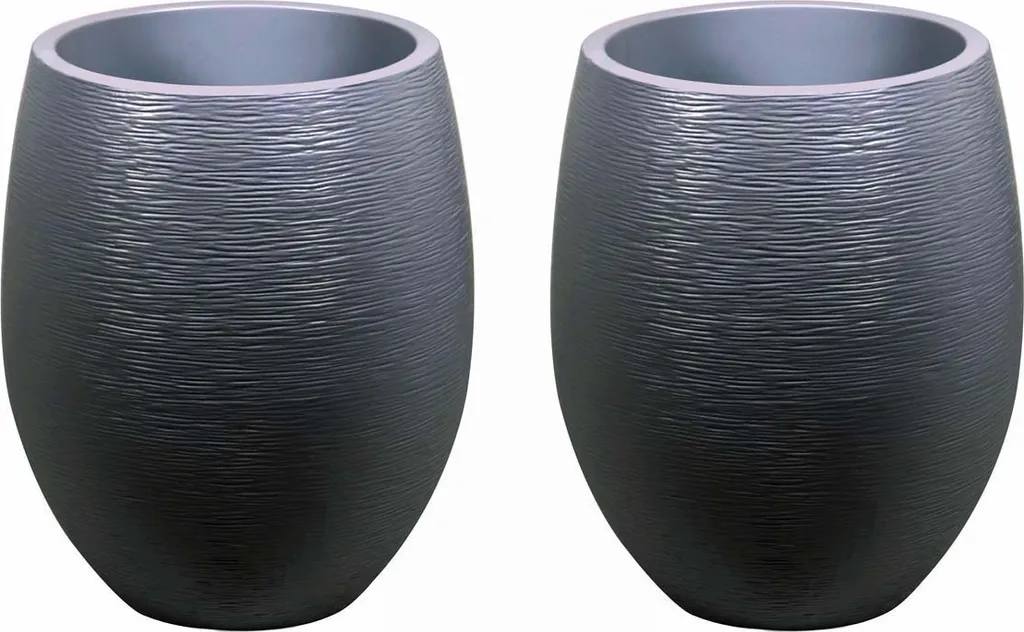 Jardinière Ronde 53L pour Terrasse et Jardin - Eda Graphit Ø50cm Anthracite