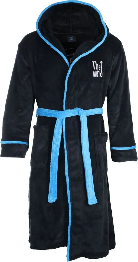 Peignoir de Bain Noir The Who RO9054 Robe de Chambre Unisexe en Taille M-L